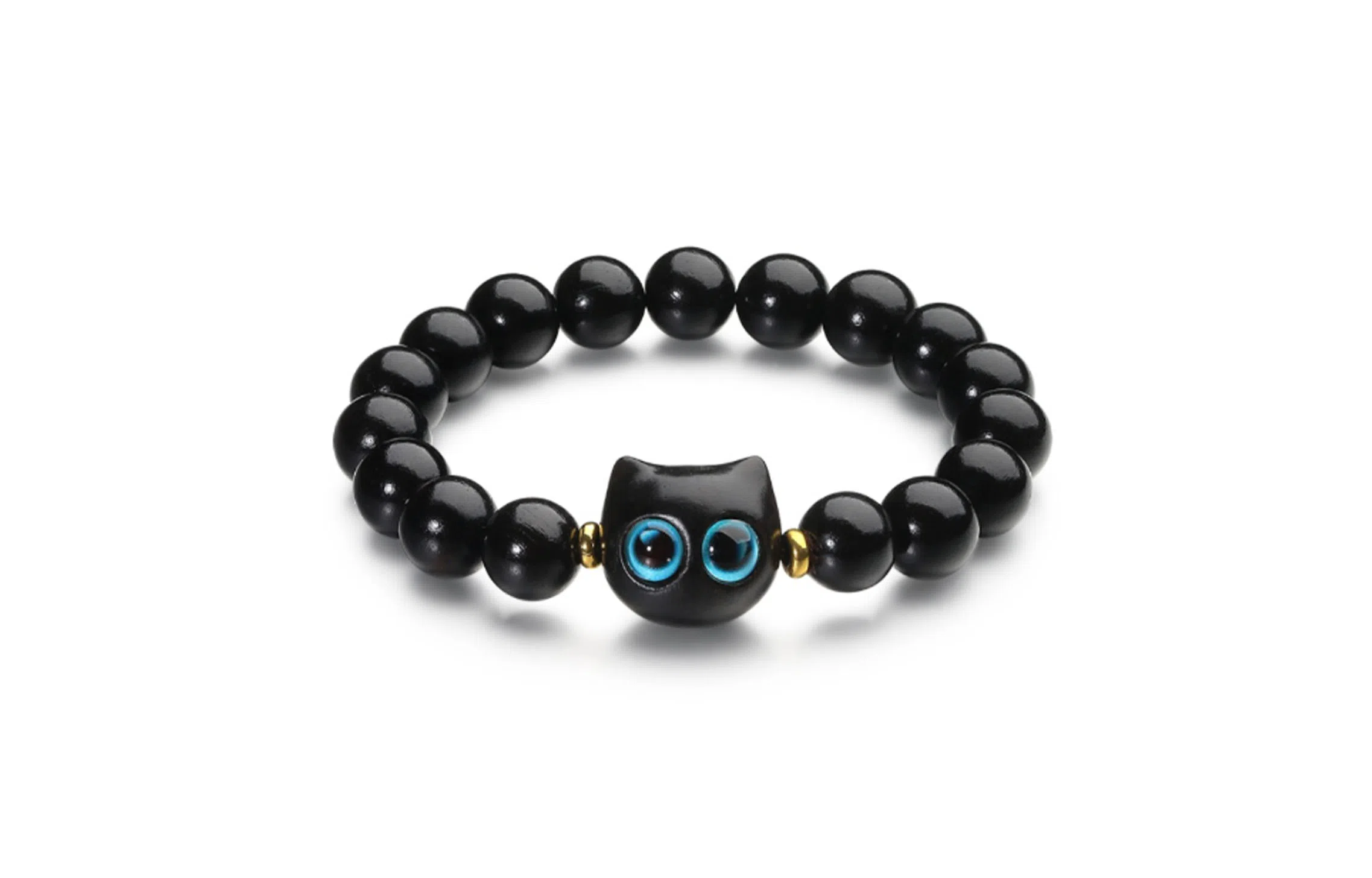 金瑞邦 可爱猫猫 简单百搭 显白气质 新中式国潮 文玩 小众设计 可爱猫咪 平步青云 步步高升#好运 黑檀 手串 男女同款情侣款