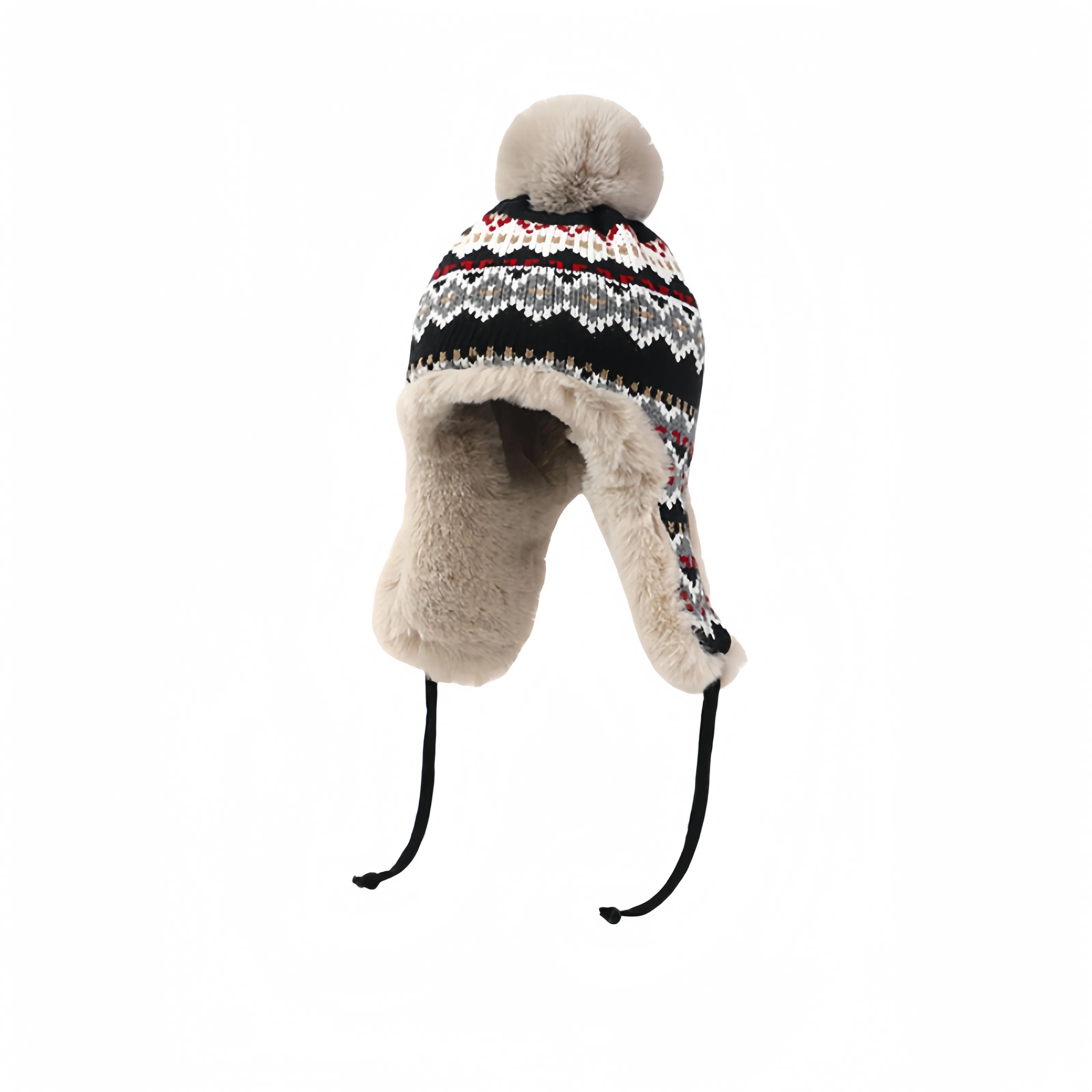 北极绒 秋冬季毛线帽加厚保暖显脸小护耳毛绒骑行挡风防寒套头加绒款 聚酯纤维 雷锋帽 男女同款情侣款