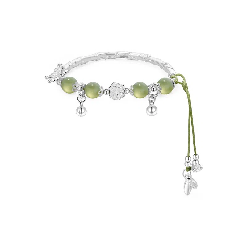 旖旎 莲花半镯#好运 小众精致 足银手链 女款