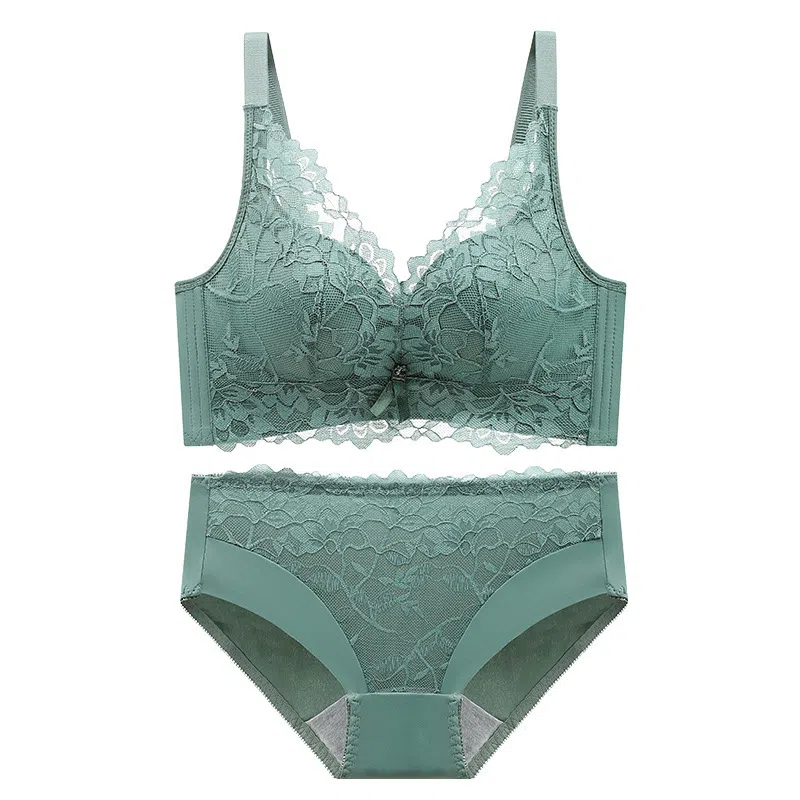 桔内 聚拢无钢圈收副乳蕾丝调整文胸 女款