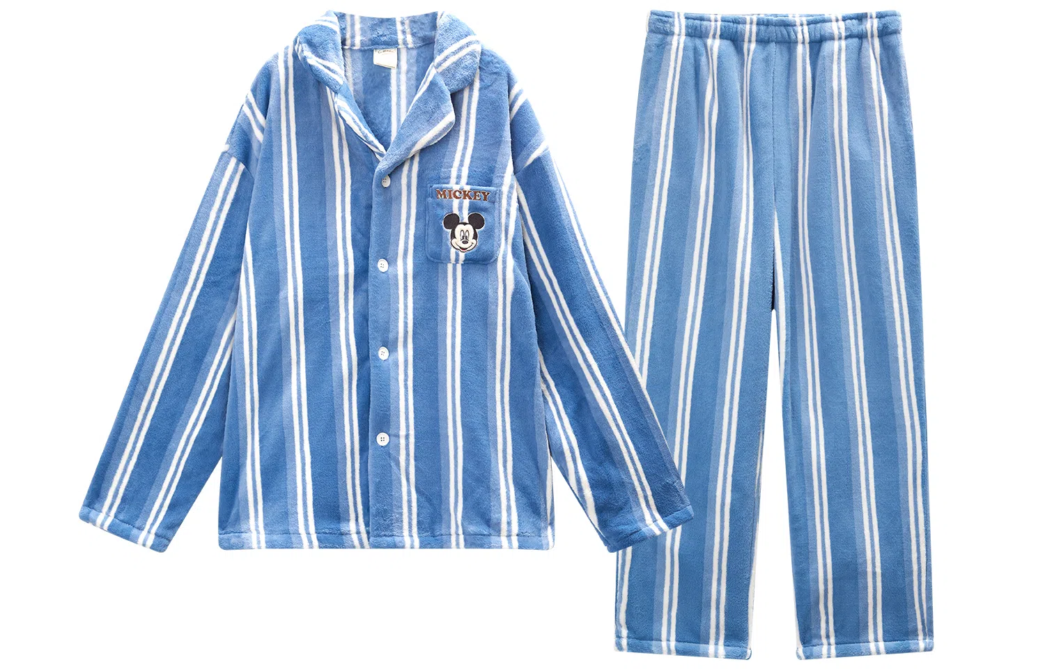 GUKOO x Disney Striped Cartoon Pajama Set Peacock Blue
