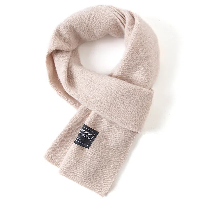 啄木鸟 韩系高级感蓝红色加厚围脖 绒线围巾 女款