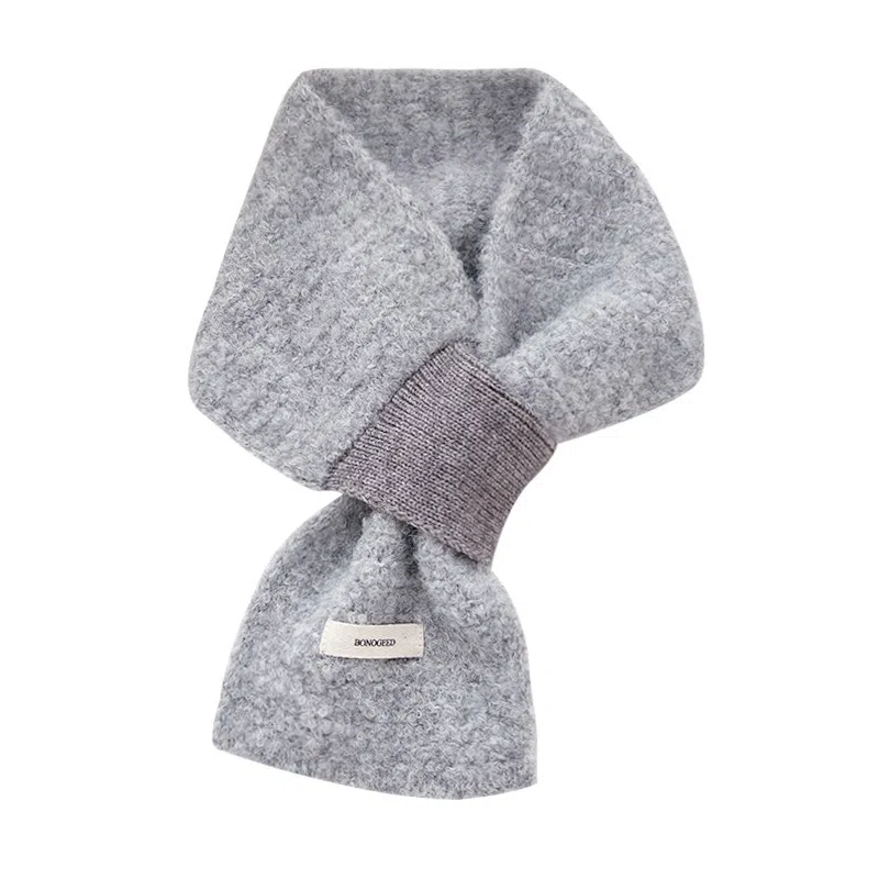 【通勤出街神器】 啄木鸟 圈圈羊毛秋冬季保暖防寒交叉懒人便捷围脖日韩时尚百搭 尼龙 绒线围巾 女款