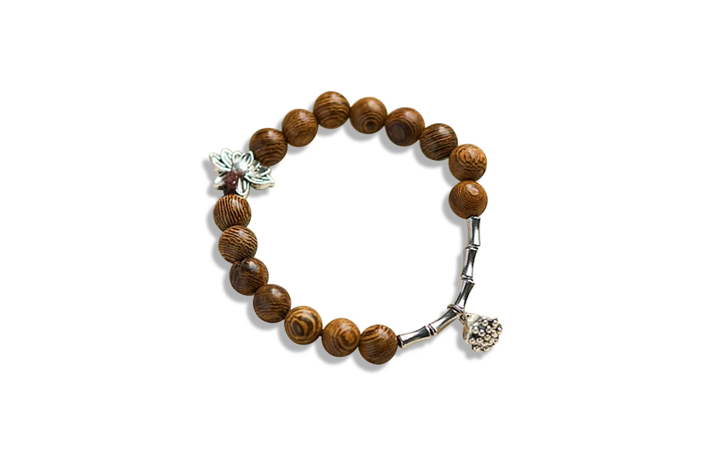 金瑞邦 新中式国潮 简单百搭 显白 莲花 国风 复古 小众设计 高级感 招财进宝 转运来福 鸡翅木 手串 男女同款情侣款