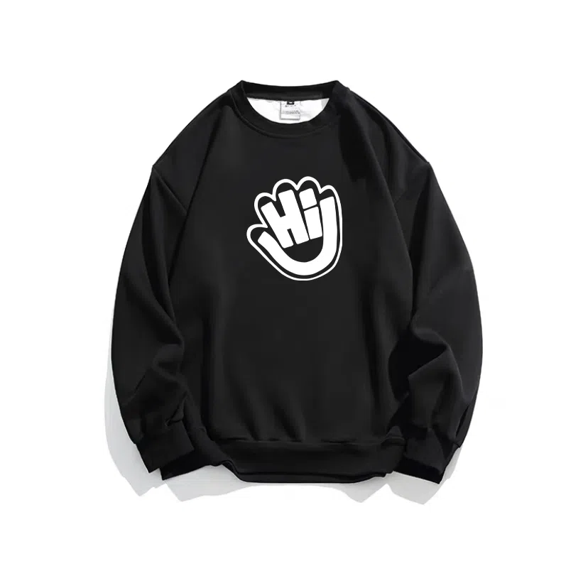 莫代尔 圆领休闲简约时尚潮流印花舒适亲肤长袖打底衣 男女同款