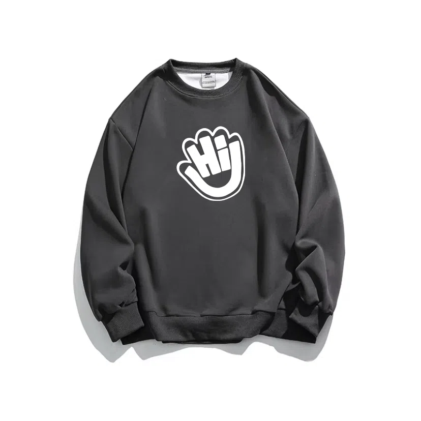 莫代尔 圆领休闲简约时尚潮流印花舒适亲肤长袖打底衣 男女同款