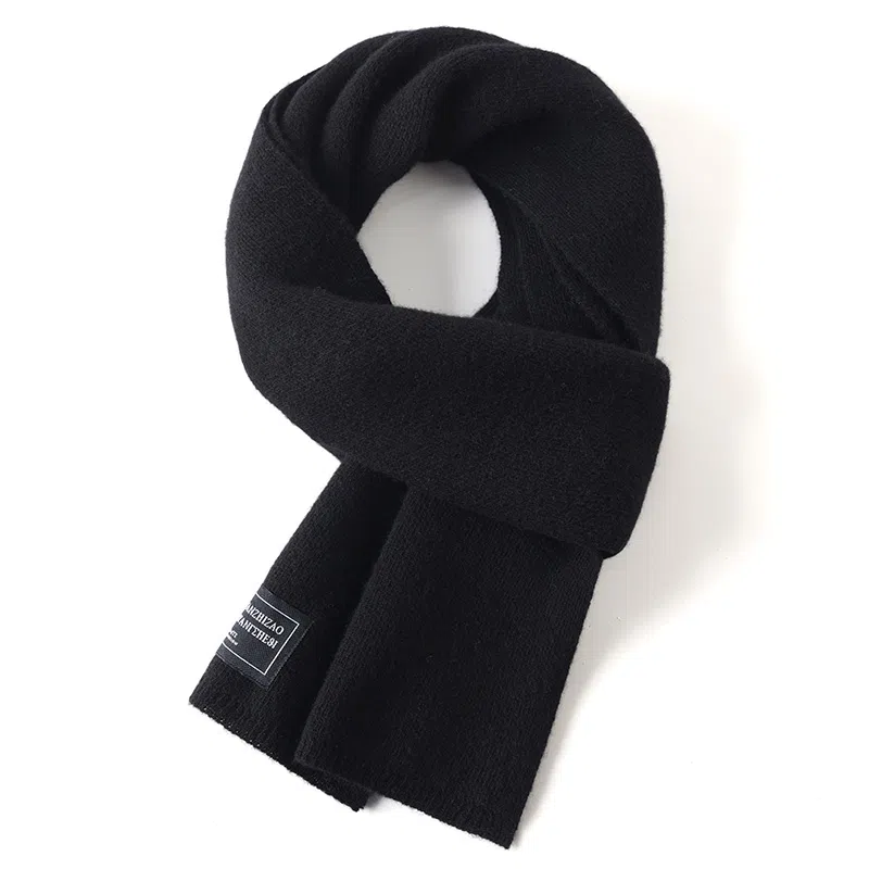 啄木鸟 韩系高级感蓝红色加厚围脖 绒线围巾 女款