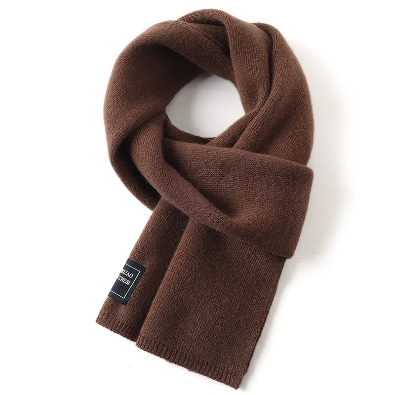 啄木鸟 韩系高级感蓝红色加厚围脖 绒线围巾 女款