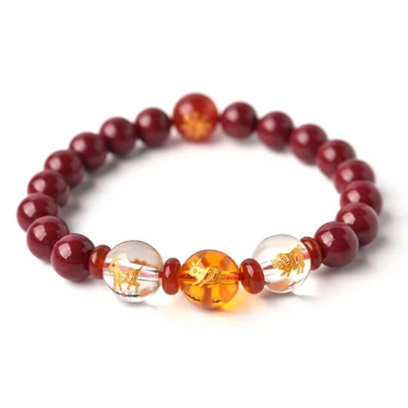 陌阡雪 【已祈运】国潮本命年蛇鸡牛三合生肖属蛇饰品佩戴吉祥物#好运 朱砂 手串 男女同款情侣款