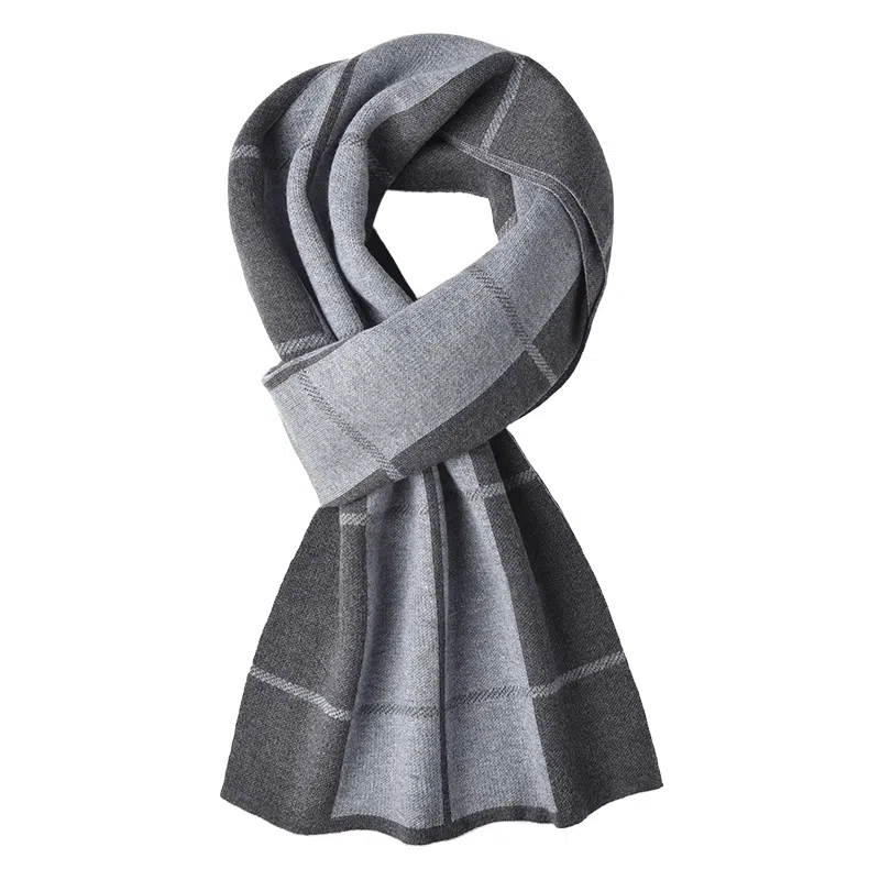 通勤出街神器 啄木鸟 时尚百搭英伦格子加厚保暖防寒含羊毛针织 绒线围巾 男女同款情侣款