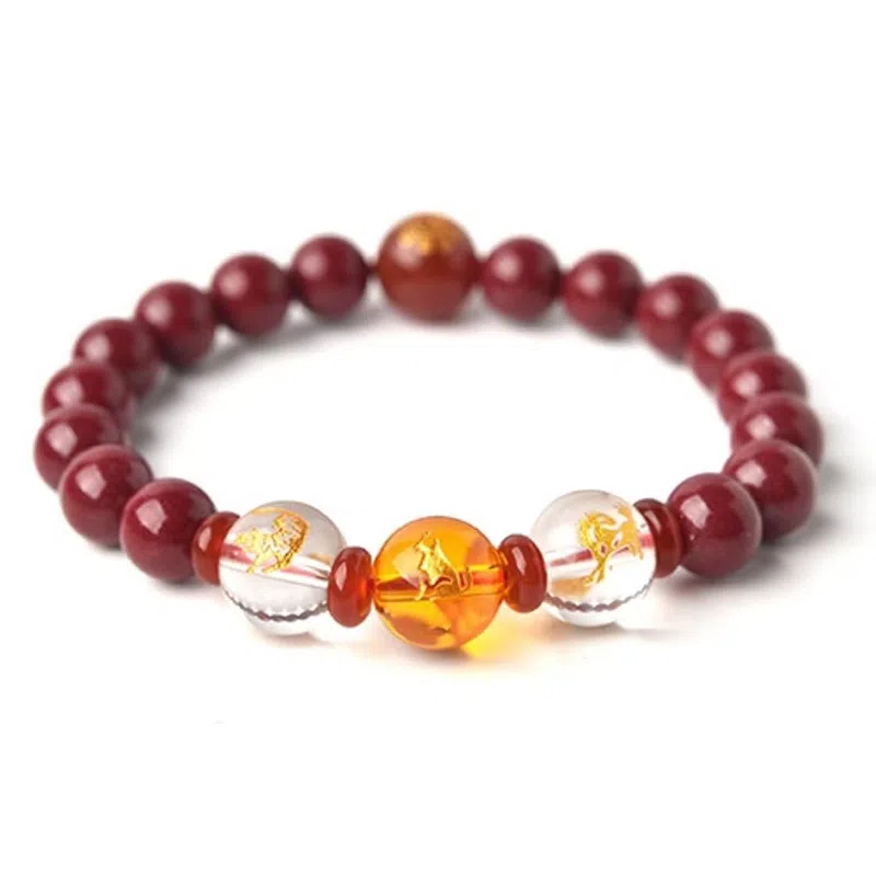 陌阡雪 【已祈运】国潮本命年蛇鸡牛三合生肖属蛇饰品佩戴吉祥物#好运 朱砂 手串 男女同款情侣款