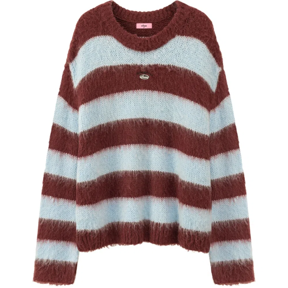 CHUU Sweater Black White Stripes