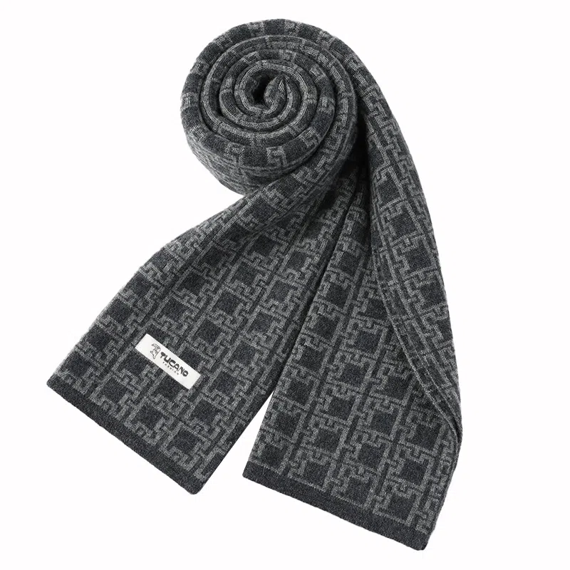 啄木鸟 羊毛冬季百搭加厚保暖羊绒 绒线围巾 男款