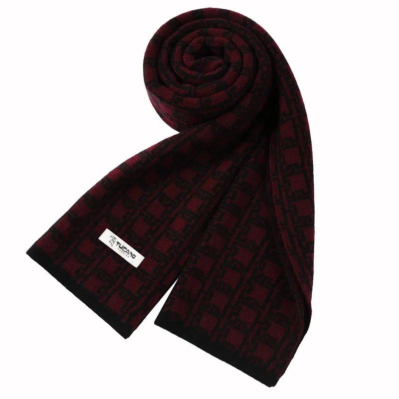 啄木鸟 羊毛冬季百搭加厚保暖羊绒 绒线围巾 男款