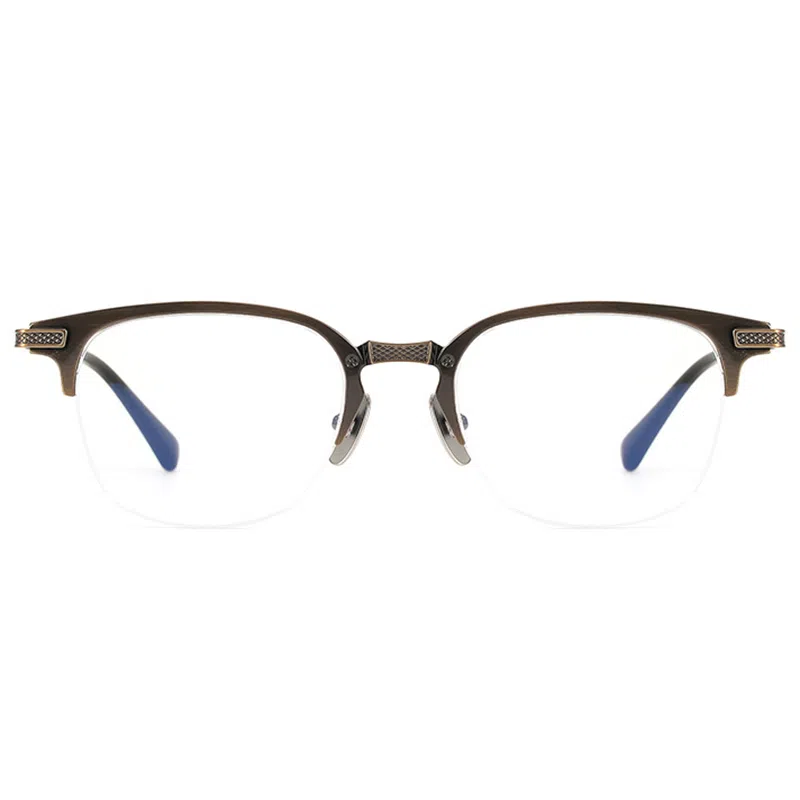 匠达人 超轻手作工艺商务文艺斯文败类出街防蓝光眉毛架半框可配度数 光学镜架 男女同款情侣款