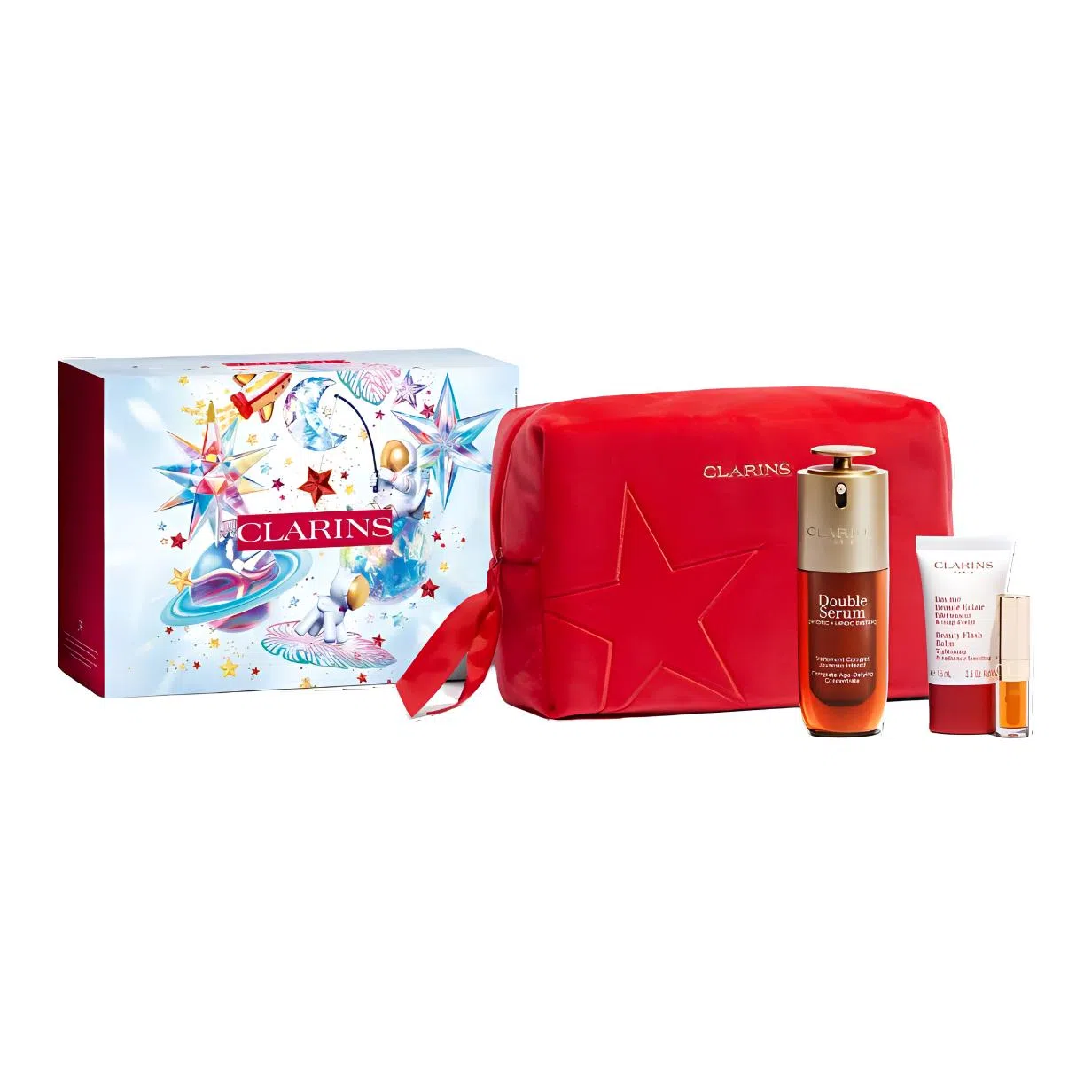 娇韵诗 圣诞限定黄金双萃精华护肤套装 维稳提亮保湿 四件套