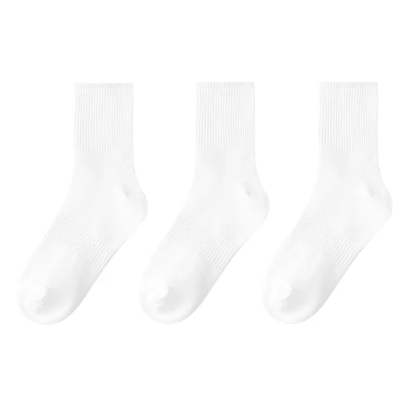 金莱克 运动纯色棉袜吸汗透气休闲中筒袜 男女同款 组合装