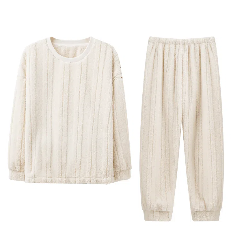欧迪芬 家居服长袖圆领防寒保暖长裤睡衣套装 女款