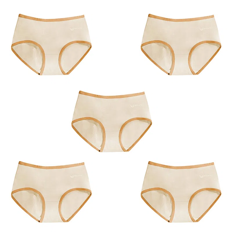 棉基因 舒适简约柔软亲肤透气抑菌裆中腰高弹三角内裤 女款 组合装
