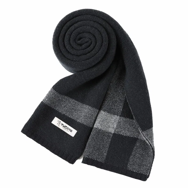 啄木鸟 鸟羊毛秋冬季百搭保暖加厚高档小礼盒 绒线围巾 男款