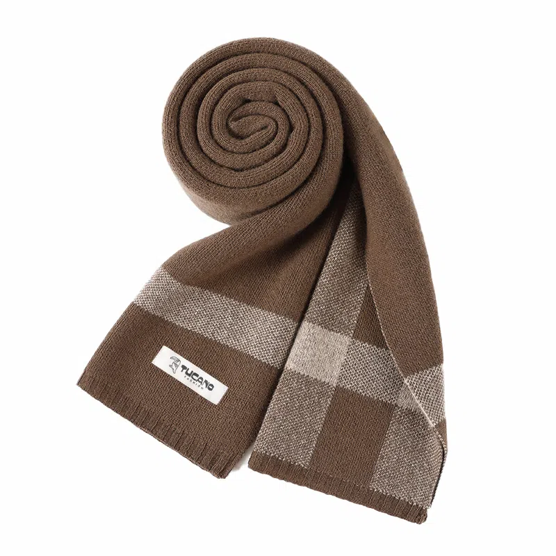 啄木鸟 鸟羊毛秋冬季百搭保暖加厚高档小礼盒 绒线围巾 男款