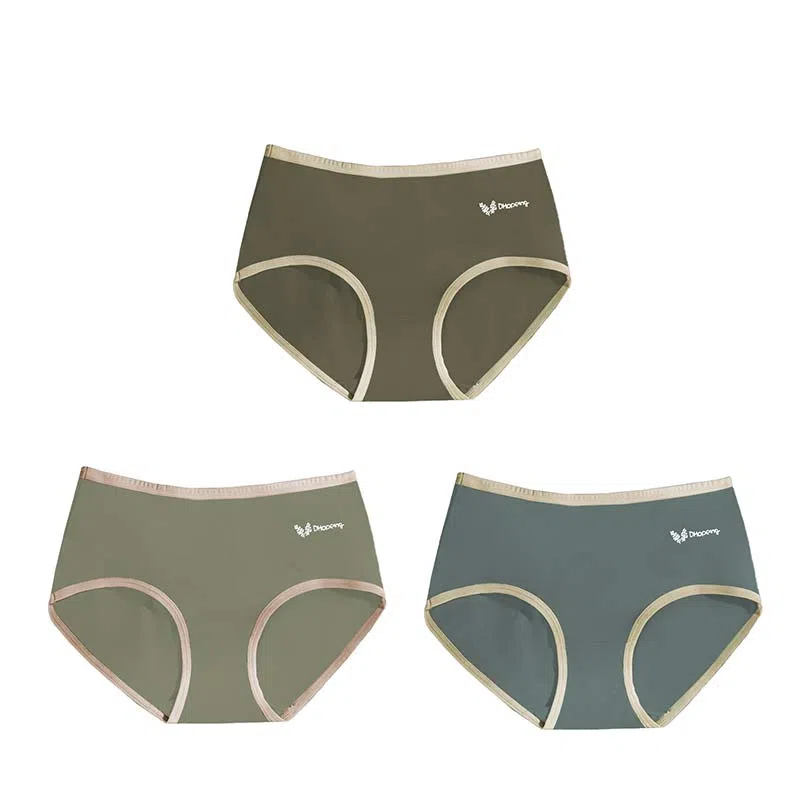 棉基因 舒适简约柔软亲肤透气抑菌裆中腰高弹三角内裤 女款 组合装