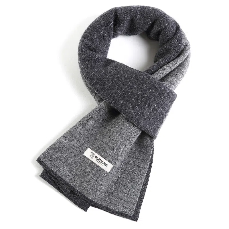 啄木鸟 新款冬季保暖高档 男友爸爸   礼盒装 羊绒  羊毛 绒线围巾 男款