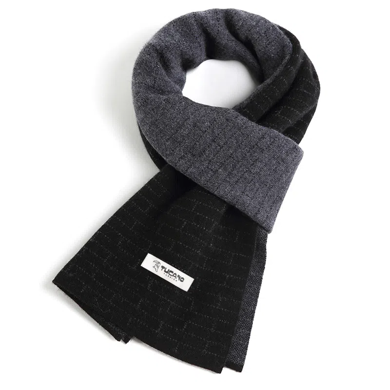 啄木鸟 新款冬季保暖高档 男友爸爸   礼盒装 羊绒  羊毛 绒线围巾 男款