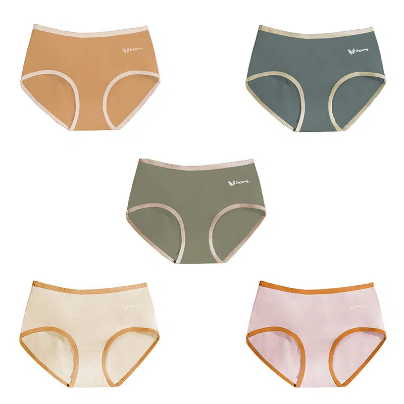 棉基因 亲肤透气简约舒适柔软抑菌裆中腰高弹贴身三角内裤 女款 组合装