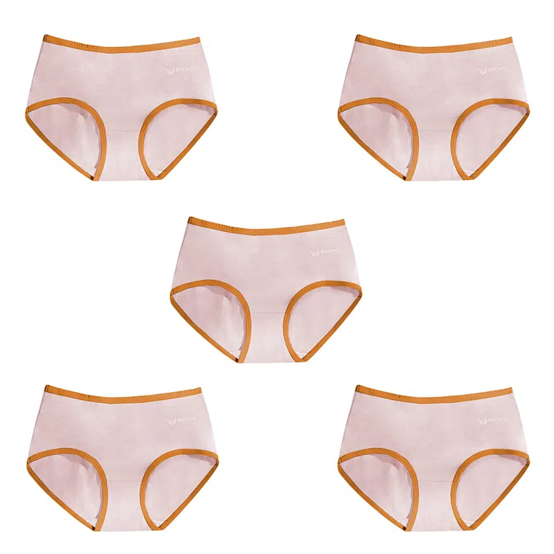 棉基因 亲肤透气简约舒适柔软抑菌裆中腰高弹贴身三角内裤 女款 组合装