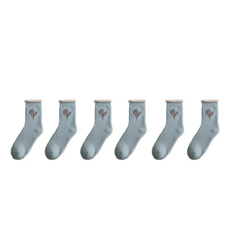 棉基因 加厚运动透气防臭中筒袜 女款 组合装