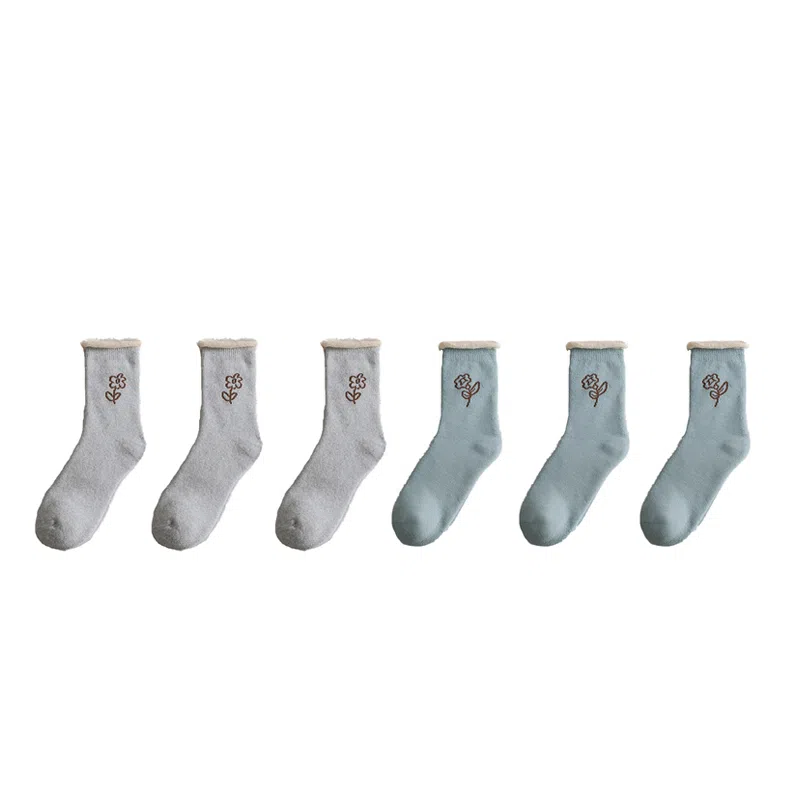 棉基因 加厚运动透气防臭中筒袜 女款 组合装