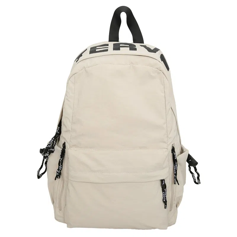 泰克森 日系潮流休闲纯色字母时尚 尼龙 双肩包 男女同款情侣款 多色