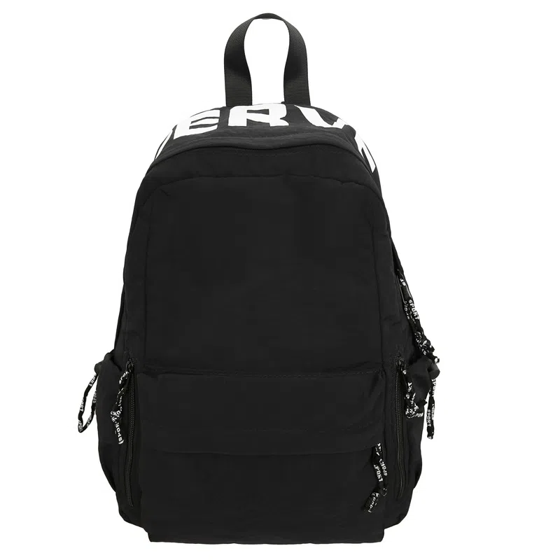 泰克森 日系潮流休闲纯色字母时尚 尼龙 双肩包 男女同款情侣款 多色