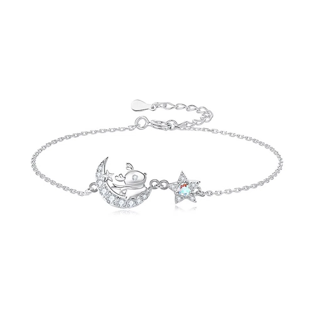 克兰茜 圣诞麋鹿 浪漫甜美小众轻奢简约高级感气质手饰 日常百搭温柔清冷感女友心动甜蜜恋爱 锆石 手链 女款