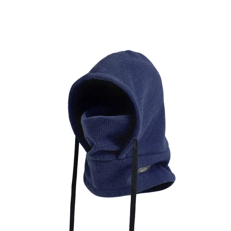 云见森知 骑行防风保暖面罩头盔内胆一体滑雪头套 聚酯纤维 绒线帽 男女同款情侣款