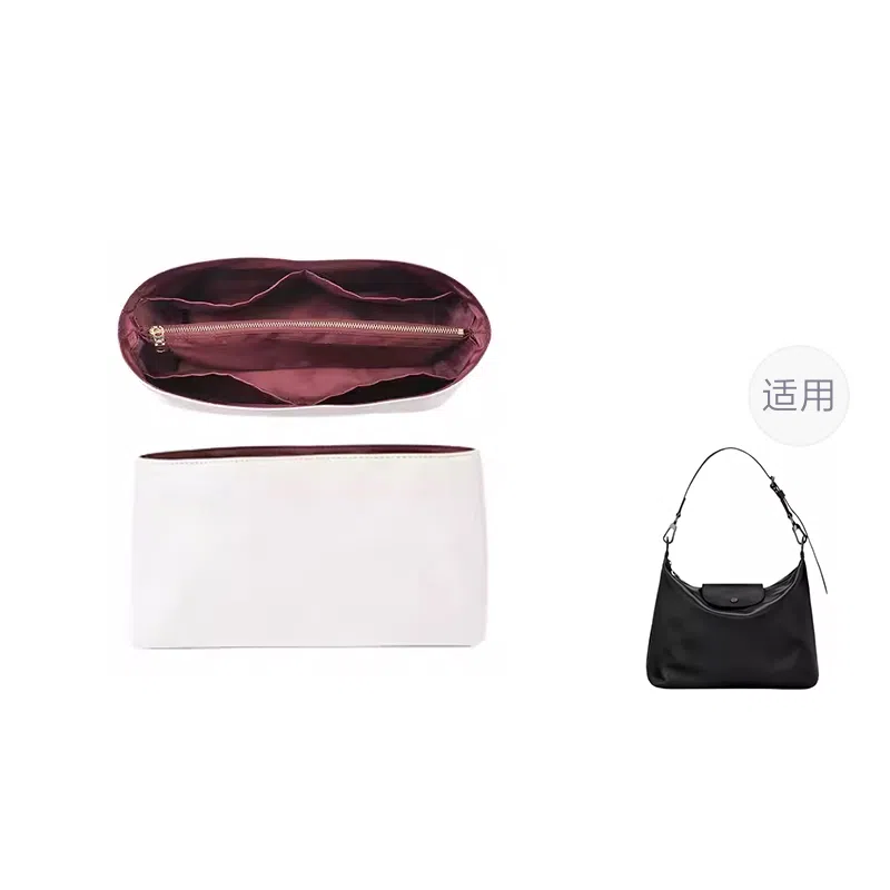 Longchamp Hobo Strap Gunmetal/White