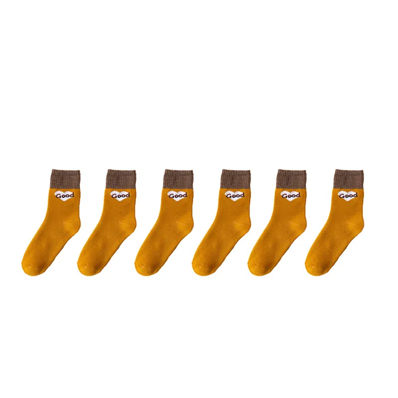 棉基因 毛圈加厚防寒保暖简约中筒袜 女款 组合装