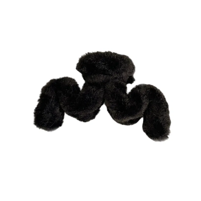 水中玉 秋冬毛绒抓夹后脑勺头发大号鲨鱼夹毛毛发量大夹子头饰发卡 亚克力 发夹 女款