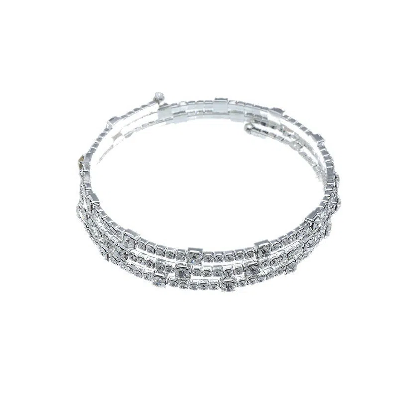 好银坊 <三层环绕>多层叠戴 简约时尚轻奢百搭气质小众设计 铜合金 手镯 女款