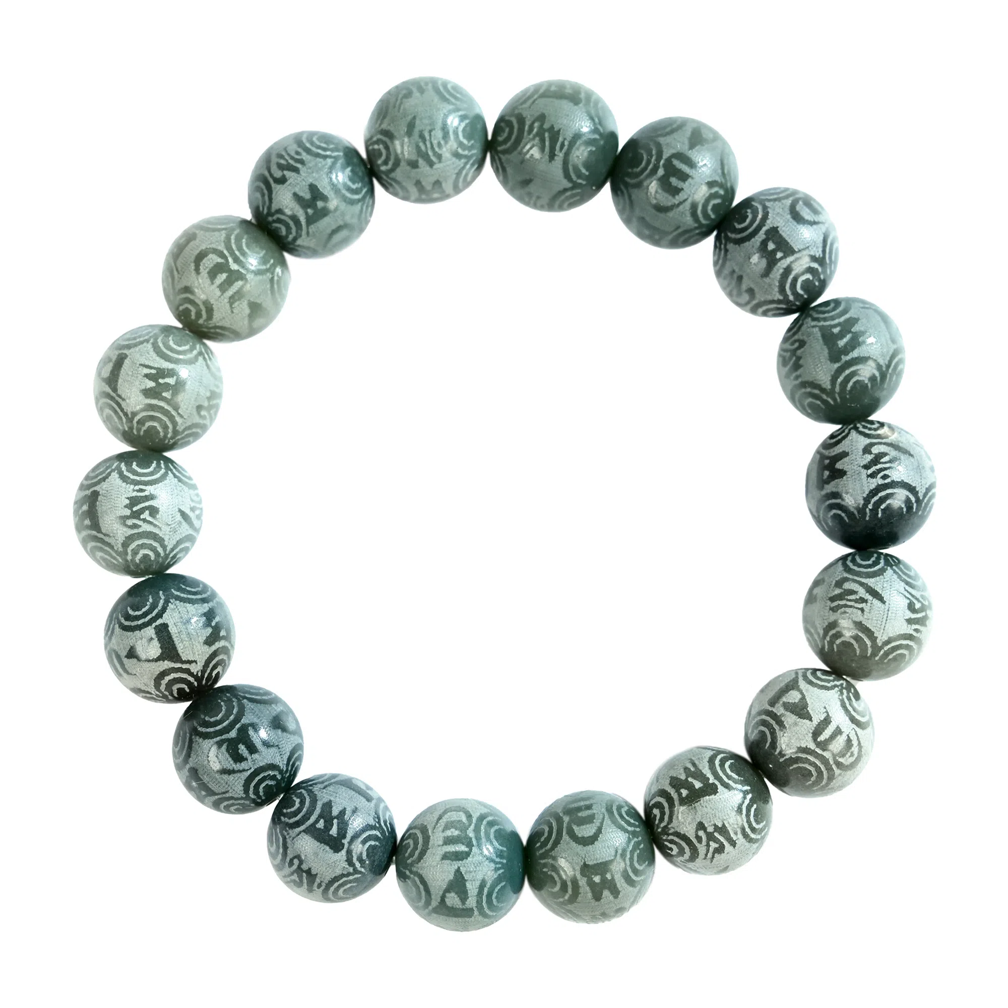 物㯖 国潮雕刻六字真言浅紫冰飘花佛珠招财纳福考试考研上岸绕指柔文艺民族风转运手持 好运 白玉菩提 手串 男女同款情侣款