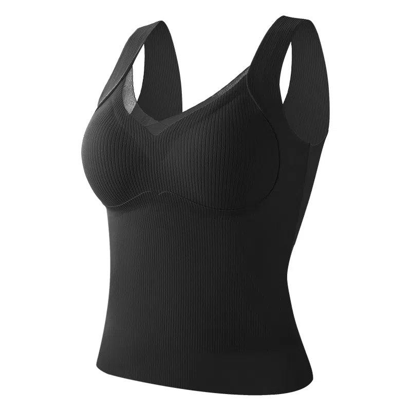 欧迪芬 保暖蓄热轻暖打底软糯恒温不起球磨毛高弹背心 女款