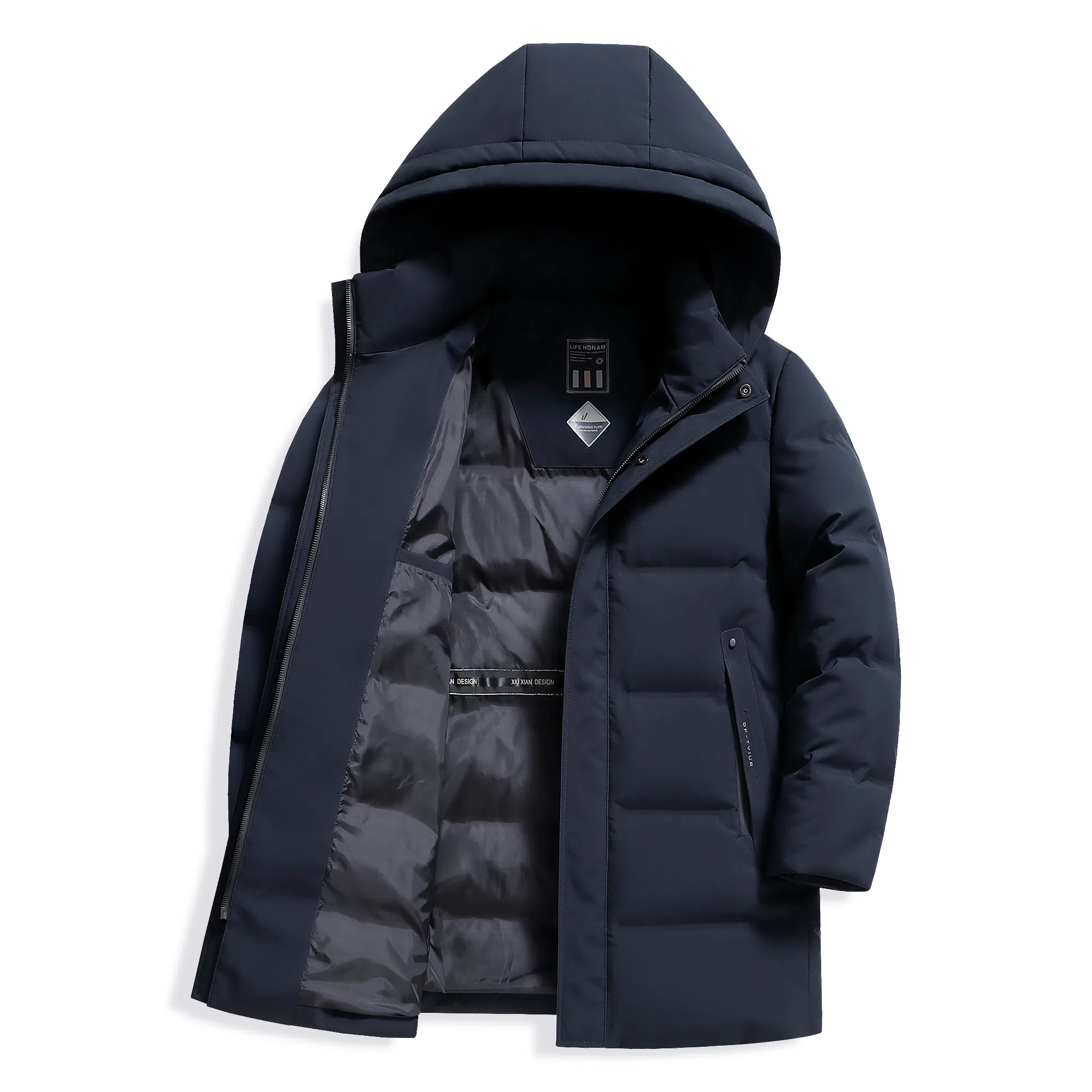 SNOW FLYING Mid-Length Down Jacket