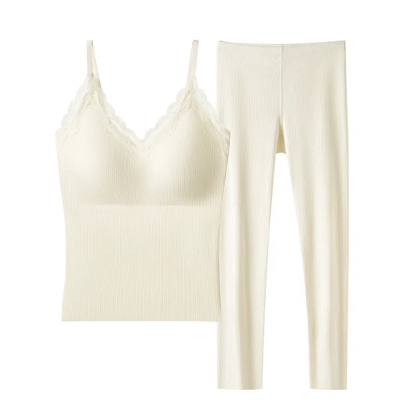 欧迪芬 背心无痕塑性显瘦带胸垫秋衣蓄热锁温保暖套装 女款