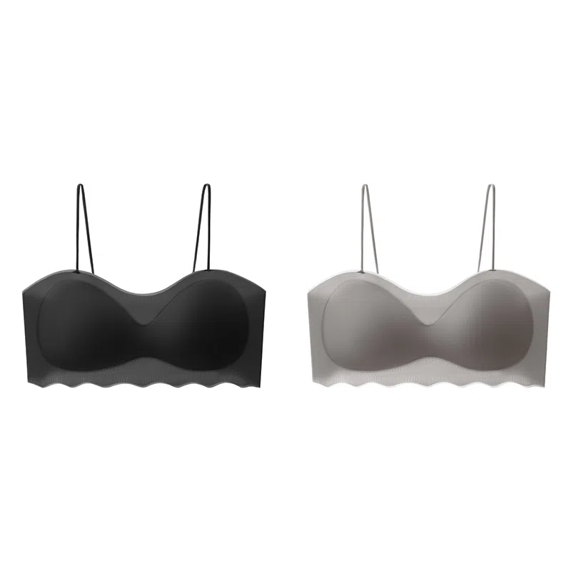 棉基因 无痕冰丝美背细肩带薄款小胸聚拢抹胸防走光少女百搭文胸 女款 组合装