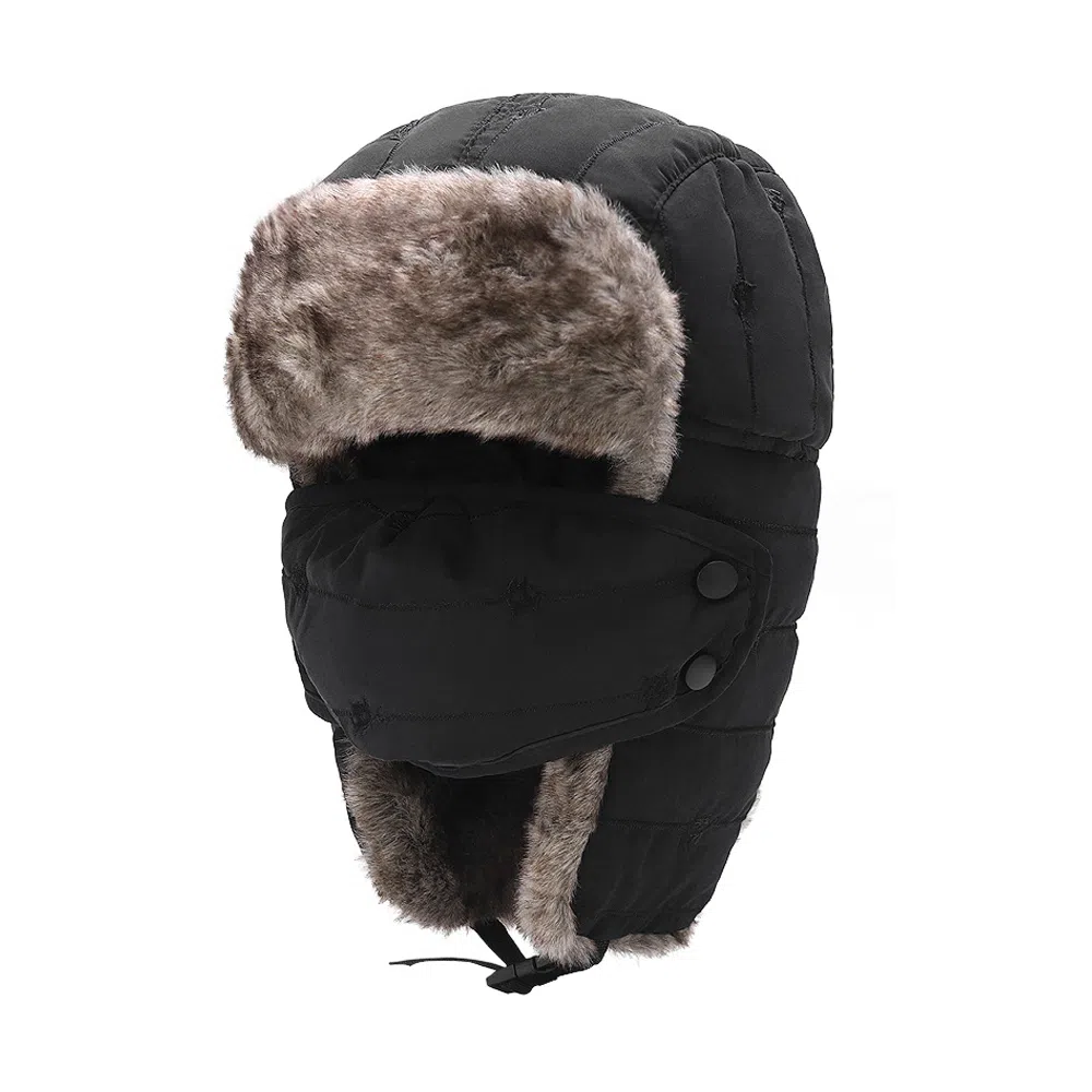 BAIJUAN Winter Warm Detachable Mask Earflap Hat