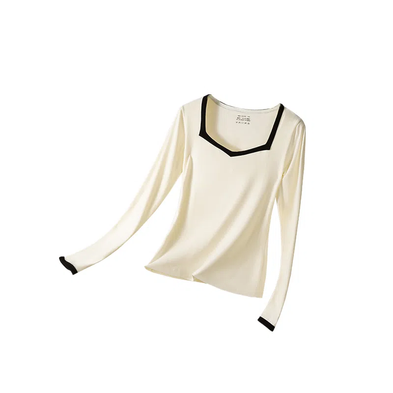 欧迪芬 无痕发热加绒加厚舒适长袖秋衣休闲亲肤保暖上装 女款