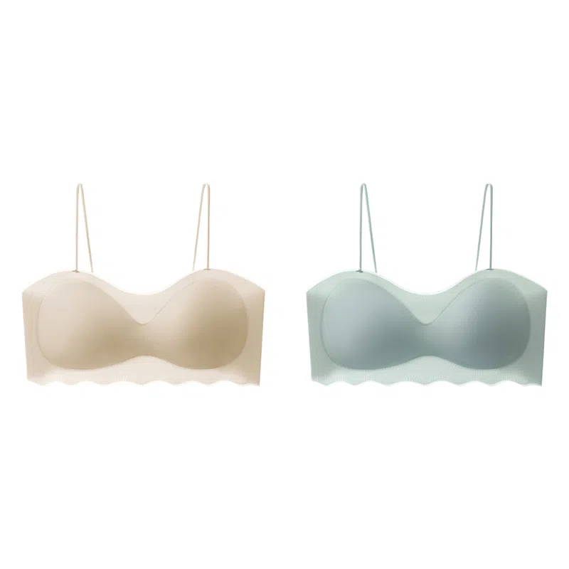 棉基因 无痕冰丝美背细肩带薄款小胸聚拢抹胸防走光少女百搭文胸 女款 组合装