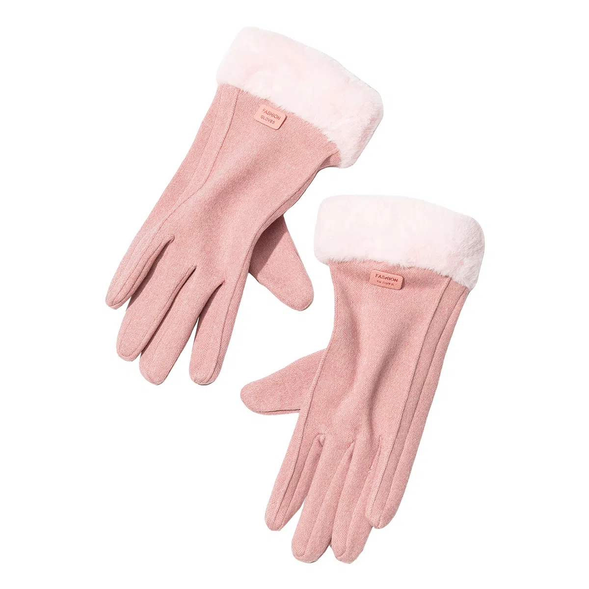 上海故事 秋冬季毛毛口 保暖可爱加绒加厚 骑行触屏冬天日系 聚酯纤维 绒线手套 女款