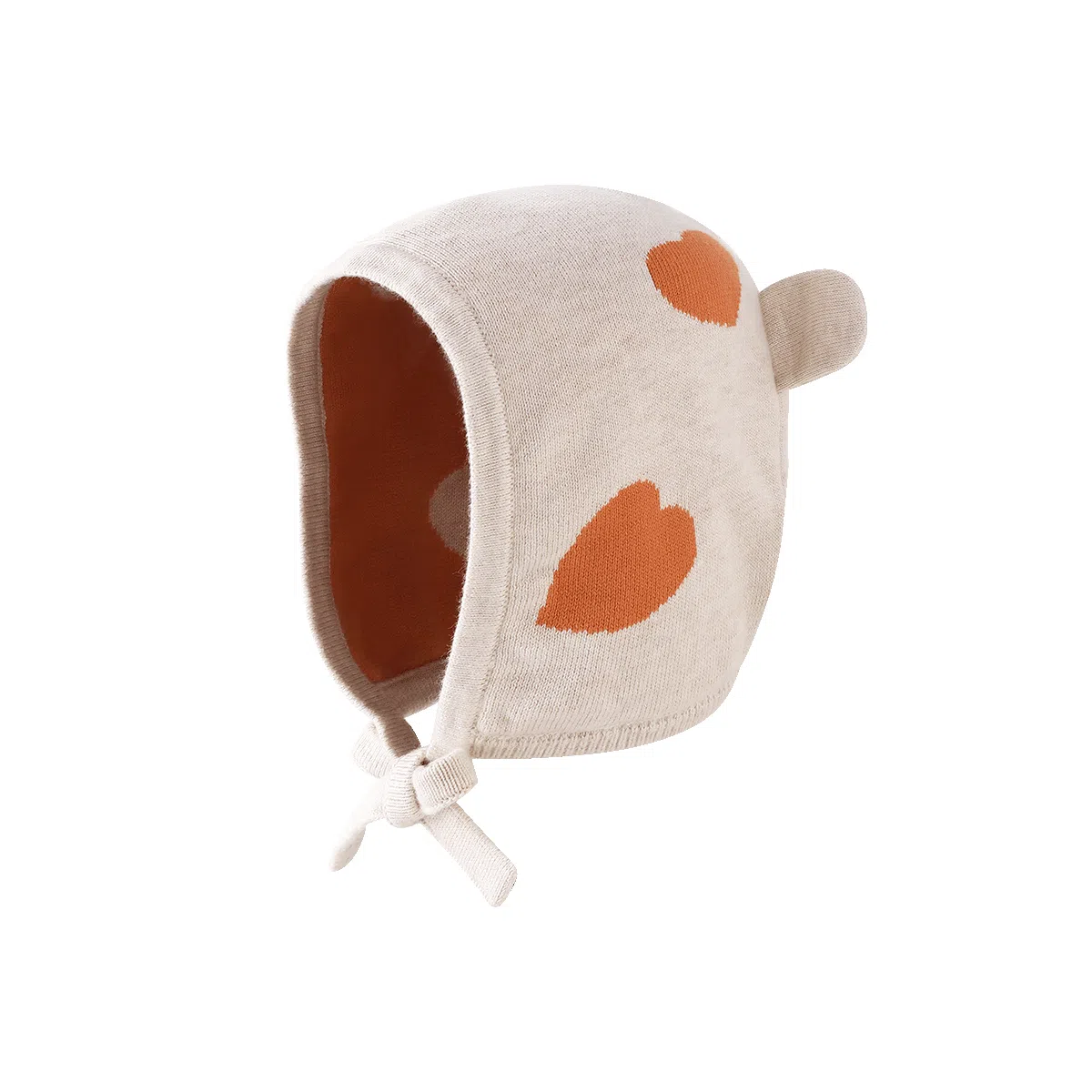 英氏 毛线帽秋冬女童贴面帽婴儿防风帽 棉 帽子 儿童款